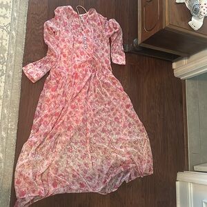 Free people feeling groovy summertime pink maxi dress XS